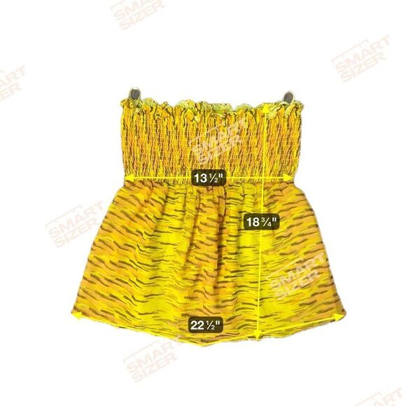 Express Y2K Silk Yellow Party Tube Top Size Medium - Picture 7 of 7